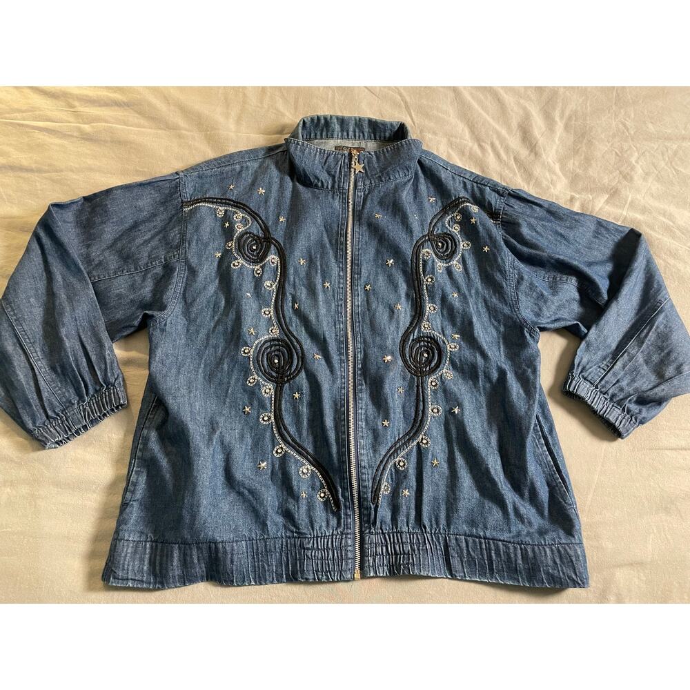 Vtg. Mureli 100% Cotton Jean Jacket SZ L
